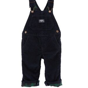 OSHKOSH B'GOSH:  Kid's Plaid-Lined Corduroy Overalls - 3T